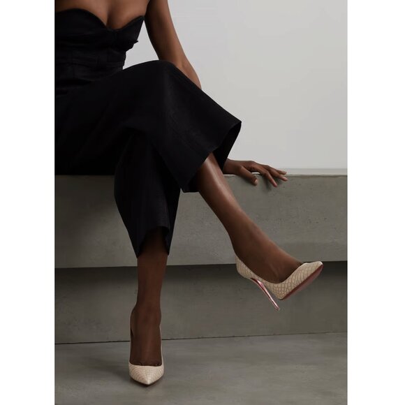 Christian Louboutin Kate 100 Croc-effect Leather Pumps - Picture 7 of 7